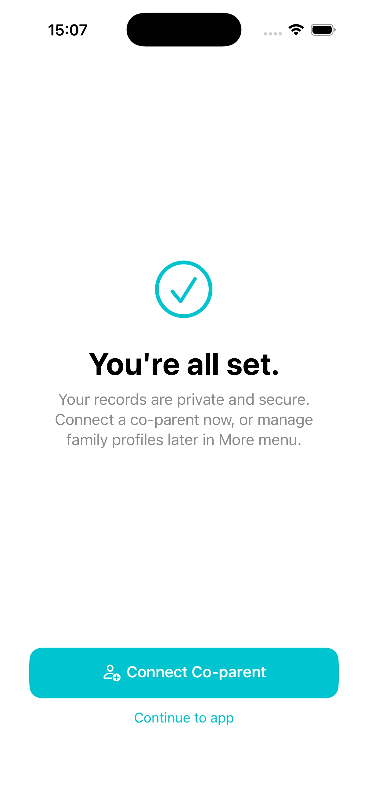 Parentlog all set screen